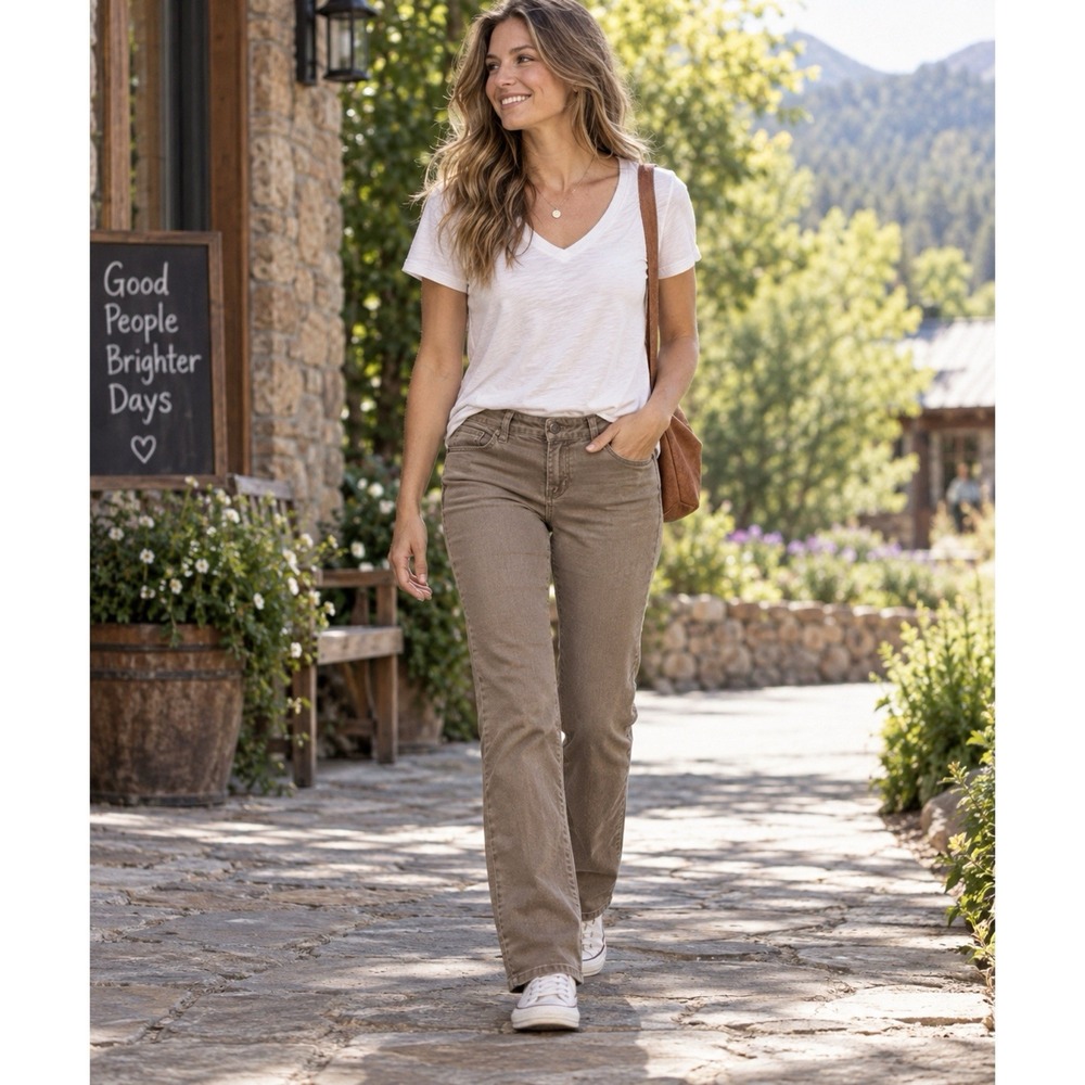 PRANA Size 10/30 Straight Leg Organic Cotton Stretch Kara Jeans Brown